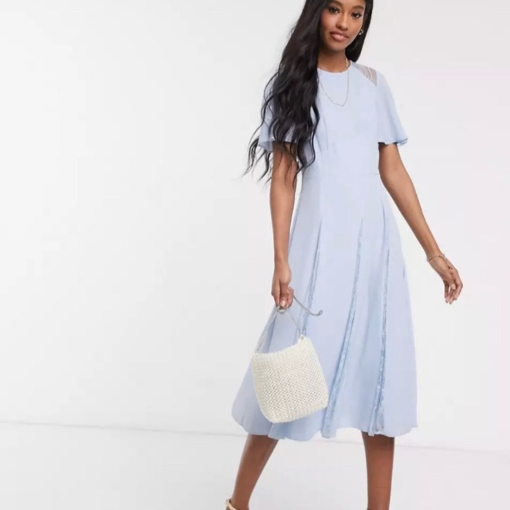 ASOS Flowy Light Blue Midi Dress